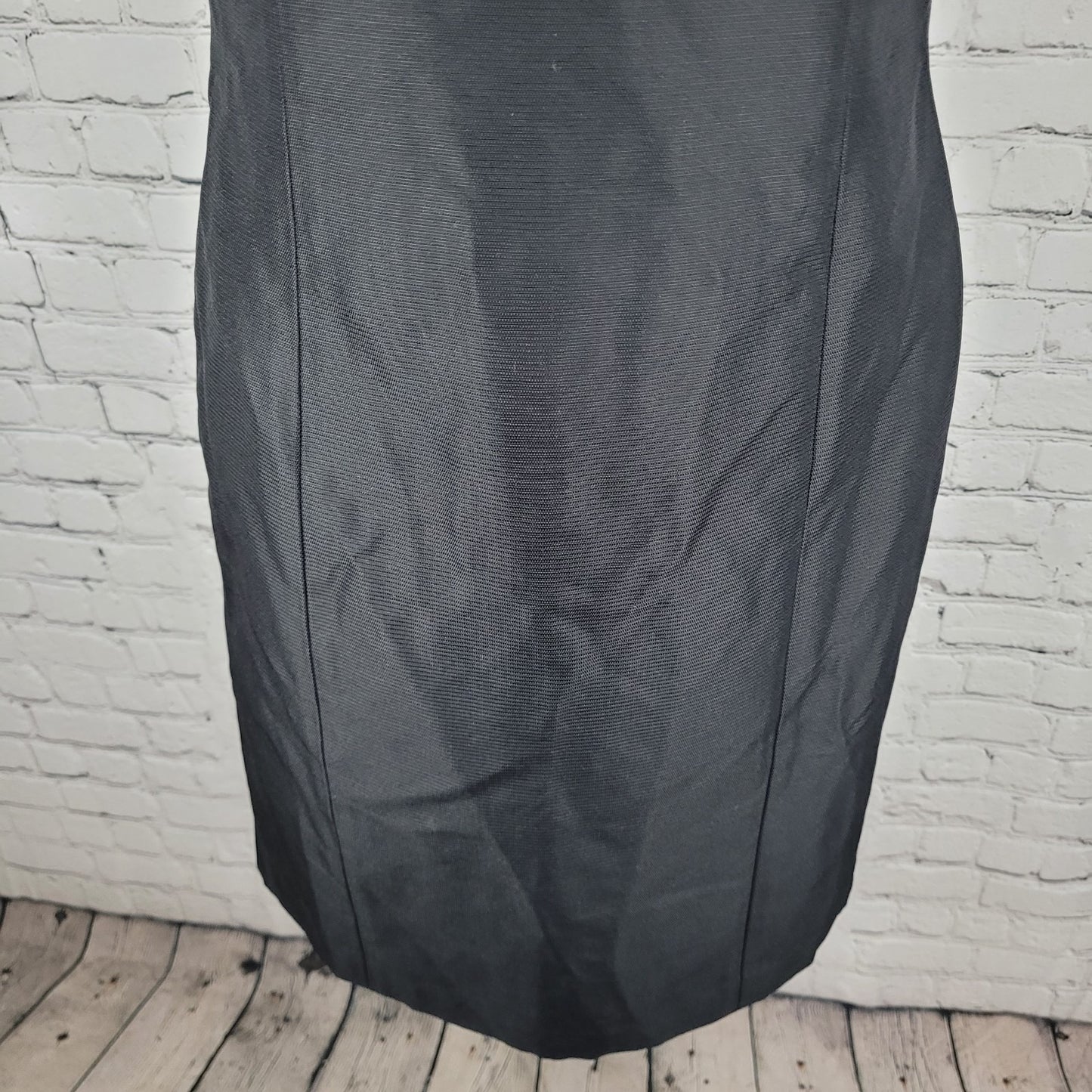 Linda Allard Ellen Tracy Black 100% Silk Strapless Lined Short Mini Dress Size 4