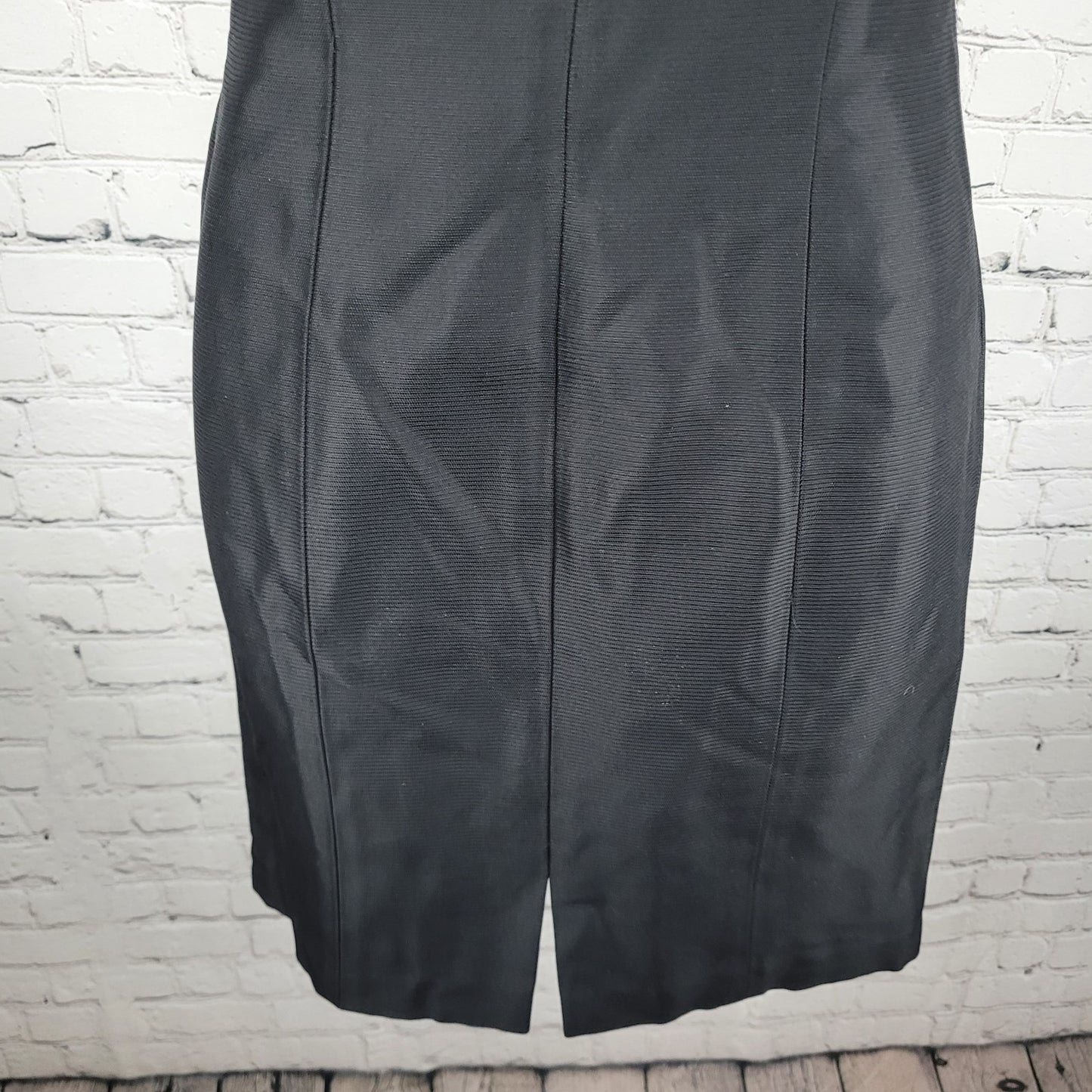 Linda Allard Ellen Tracy Black 100% Silk Strapless Lined Short Mini Dress Size 4