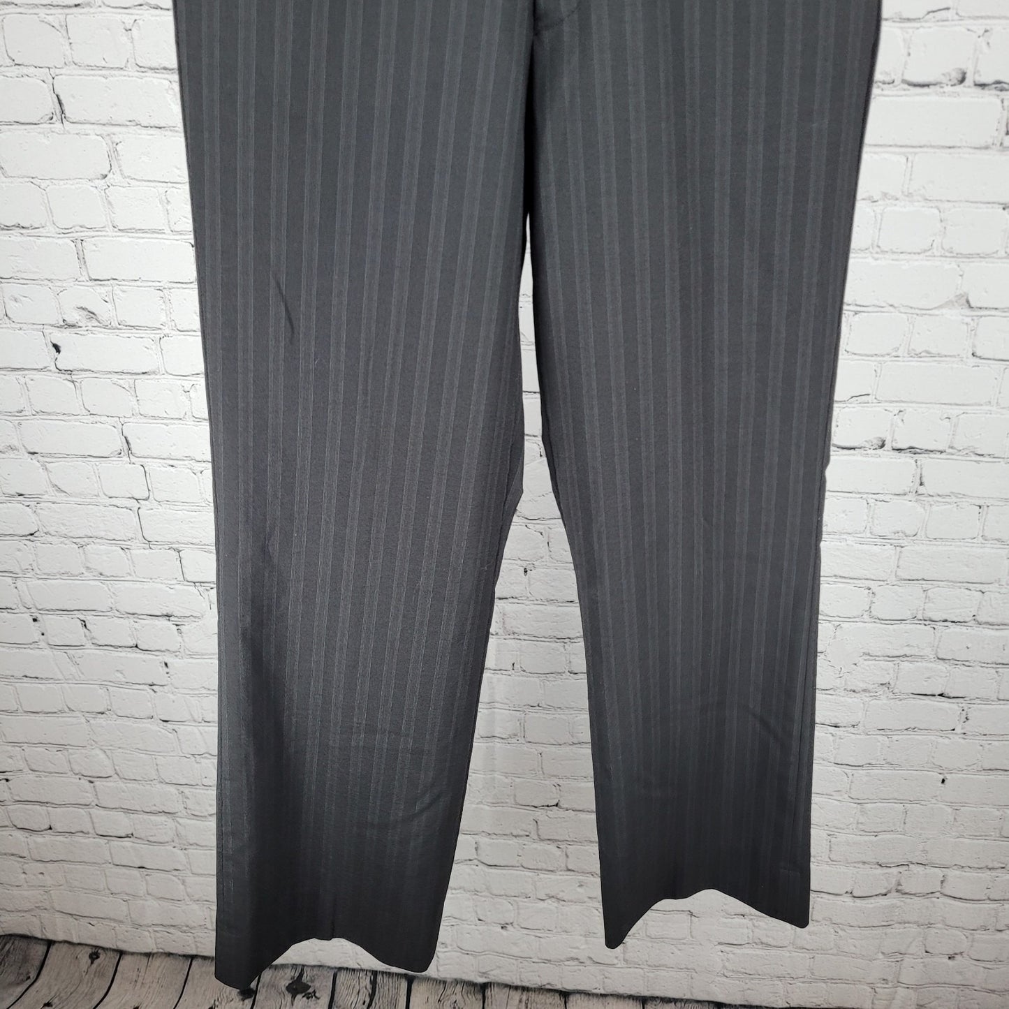Mexx Black Striped Wool Blend Lightweight Mid Rise Dress Pants Size 46 (30x30)