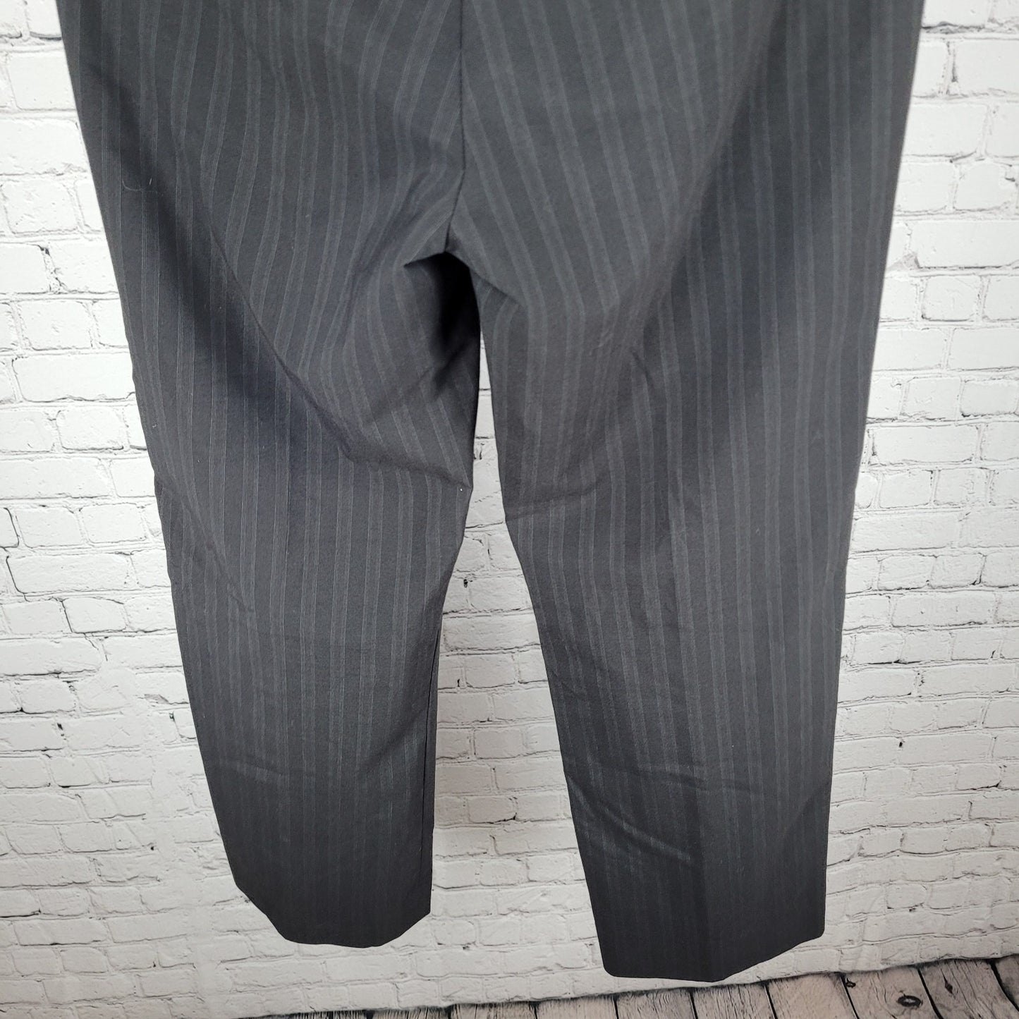 Mexx Black Striped Wool Blend Lightweight Mid Rise Dress Pants Size 46 (30x30)