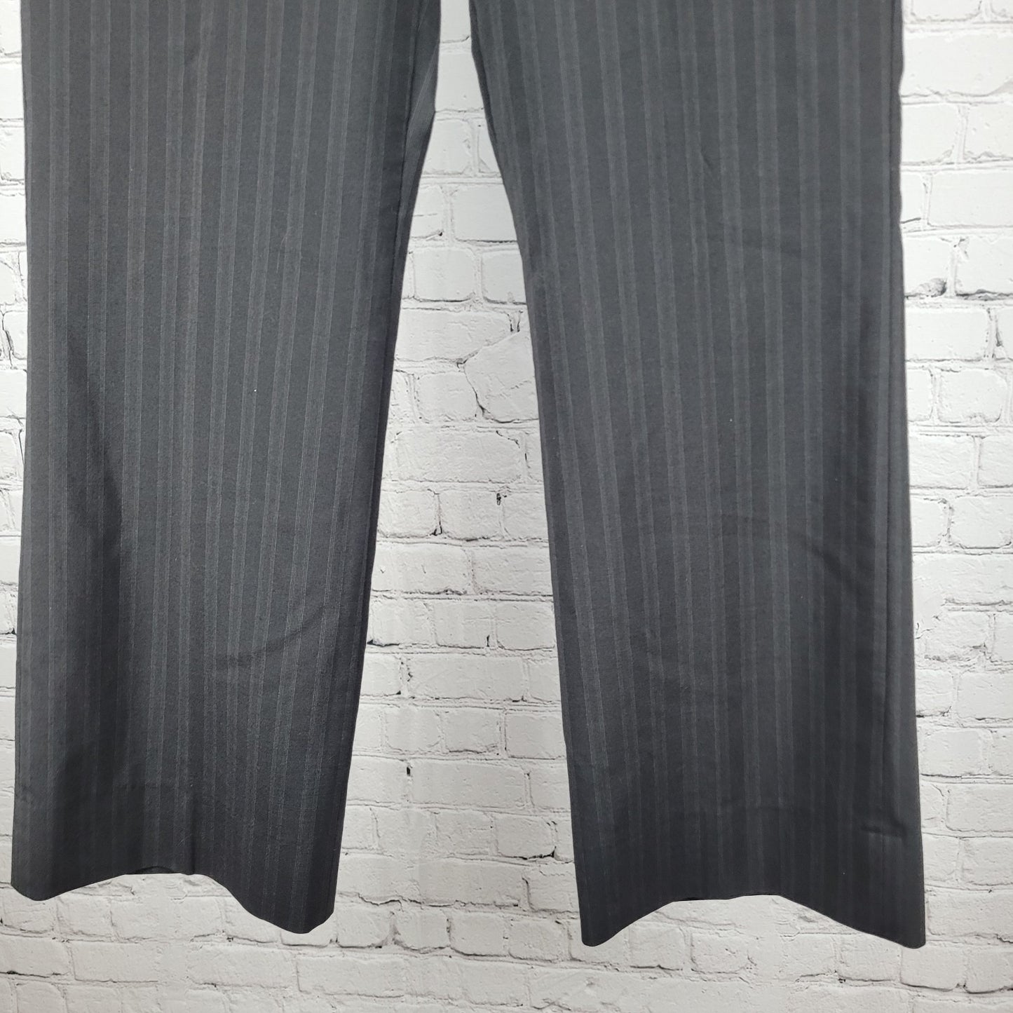 Mexx Black Striped Wool Blend Lightweight Mid Rise Dress Pants Size 46 (30x30)