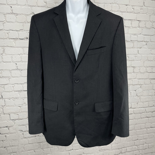 Pronto Uomo Black 100% Wool 2 Button Double Vent Blazer Sport Coat Size 38L