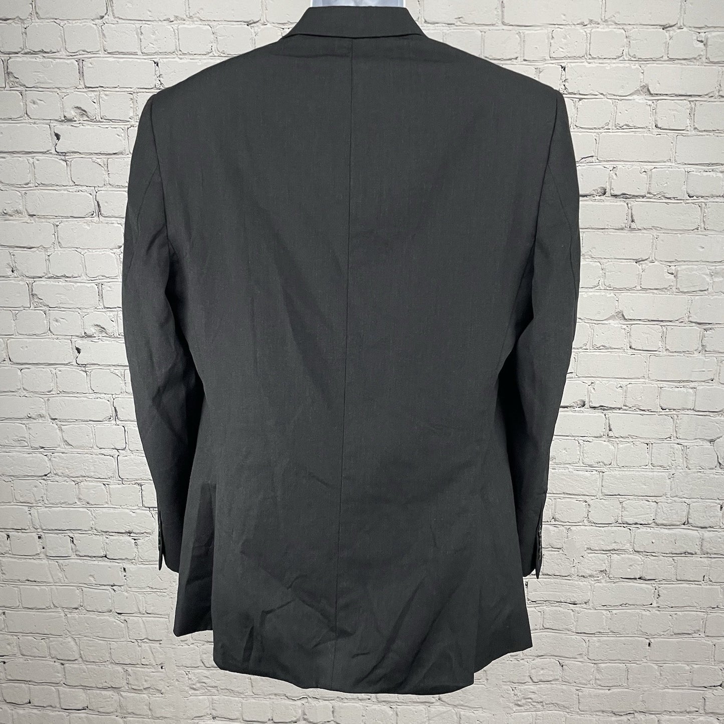 Pronto Uomo Black 100% Wool 2 Button Double Vent Blazer Sport Coat Size 38L