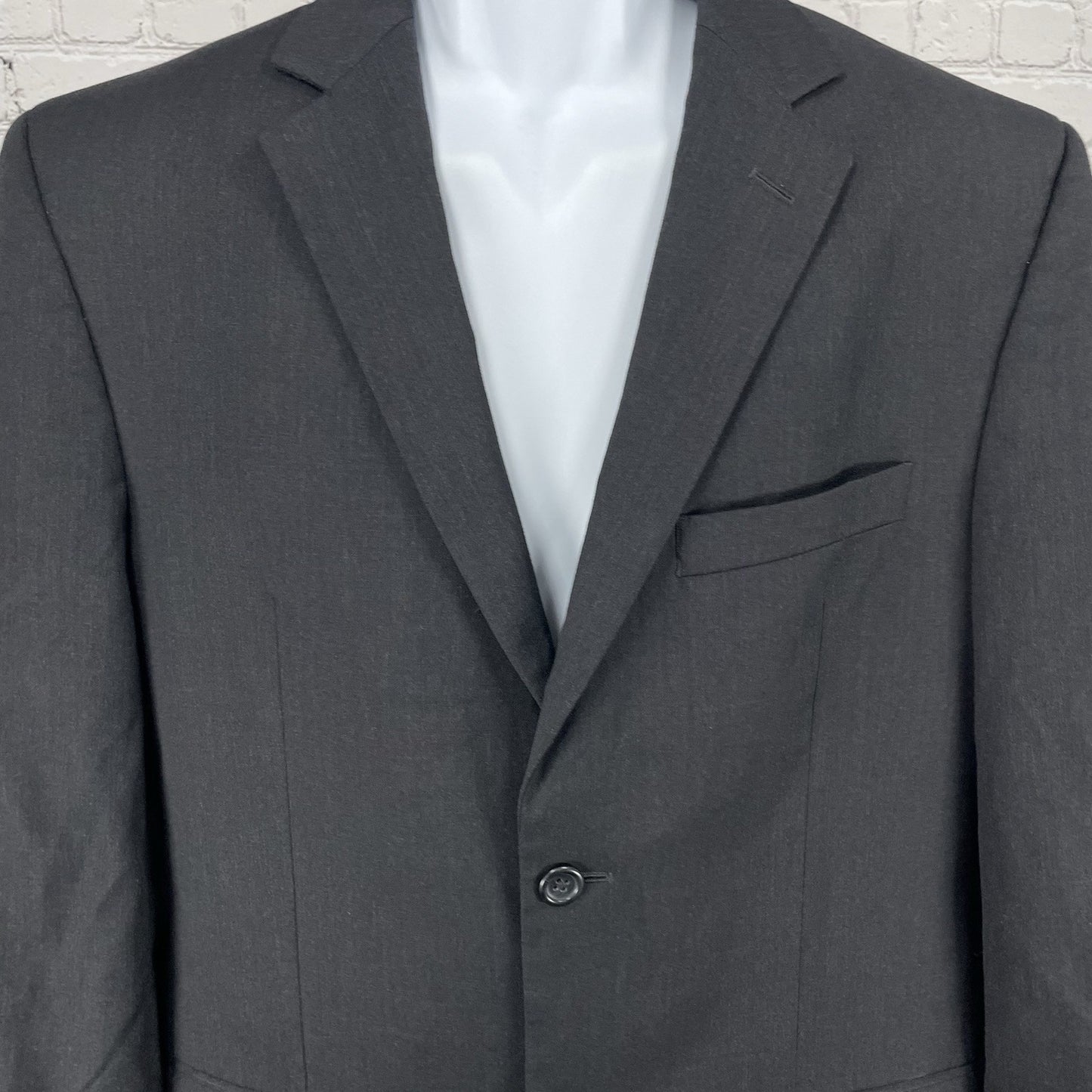 Pronto Uomo Black 100% Wool 2 Button Double Vent Blazer Sport Coat Size 38L