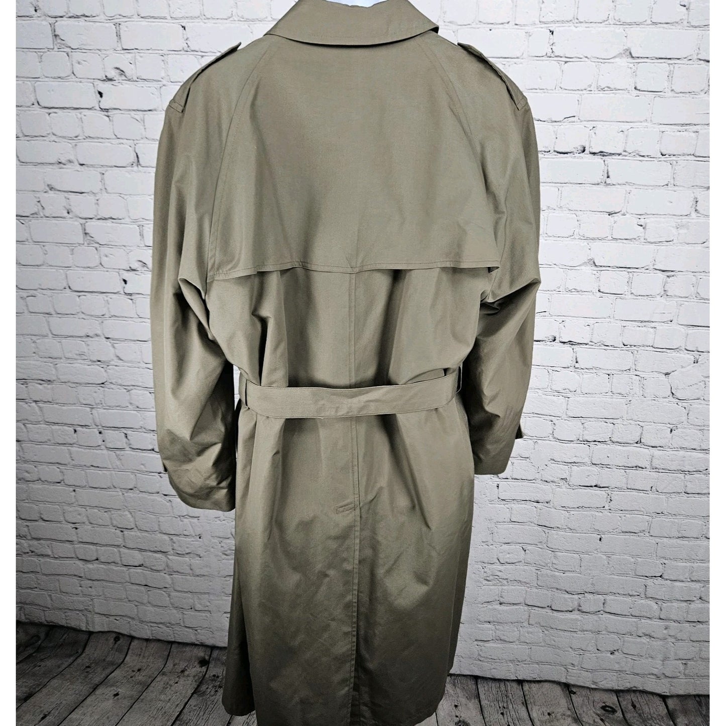 Hart Schaffner Marx Brown Belted Removable Wool Blend Liner Trench Coat 44L