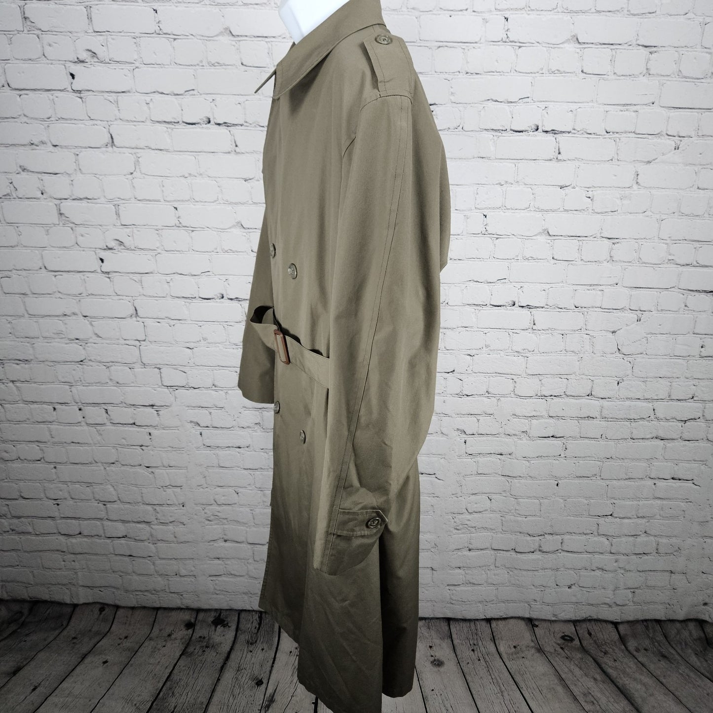 Hart Schaffner Marx Brown Belted Removable Wool Blend Liner Trench Coat 44L