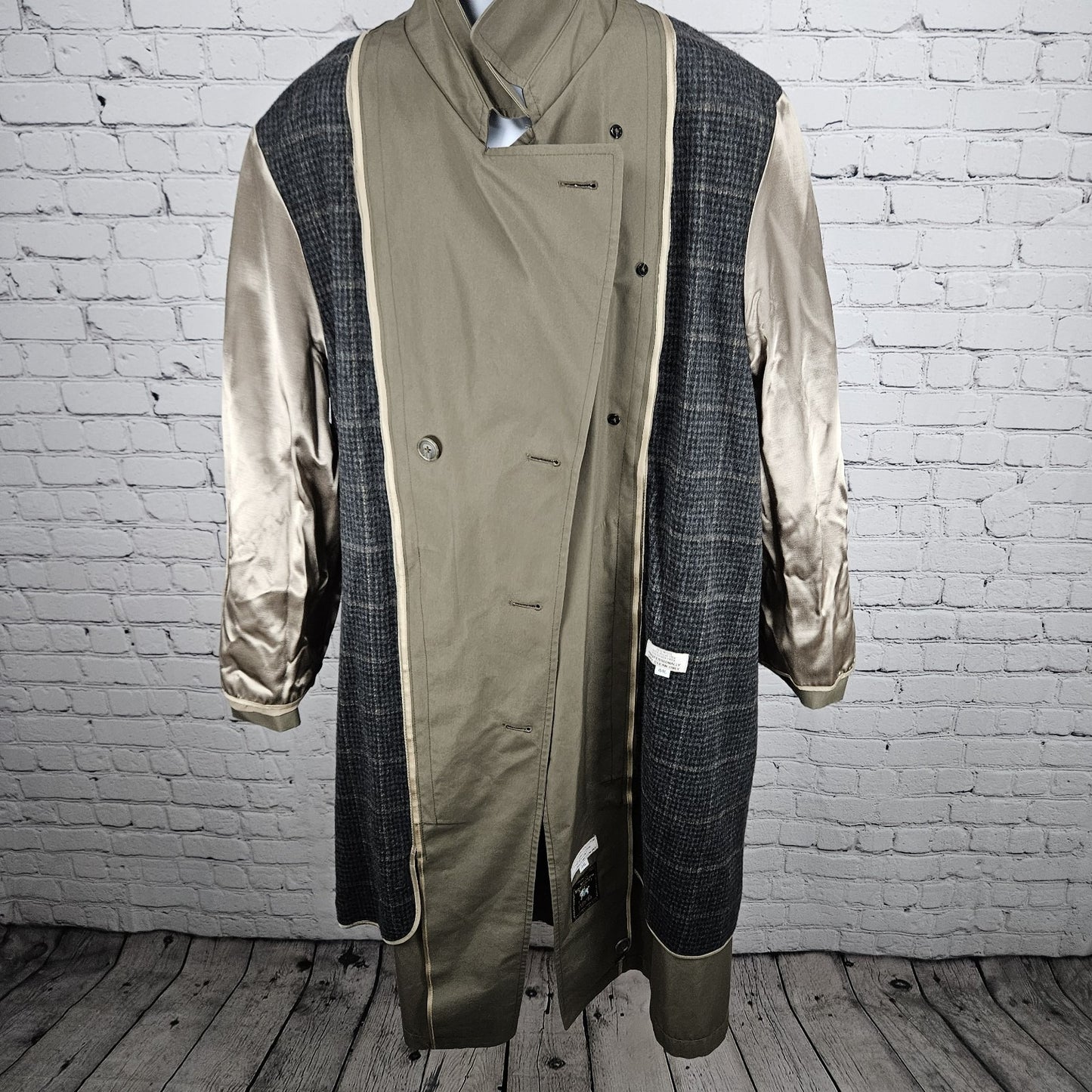 Hart Schaffner Marx Brown Belted Removable Wool Blend Liner Trench Coat 44L