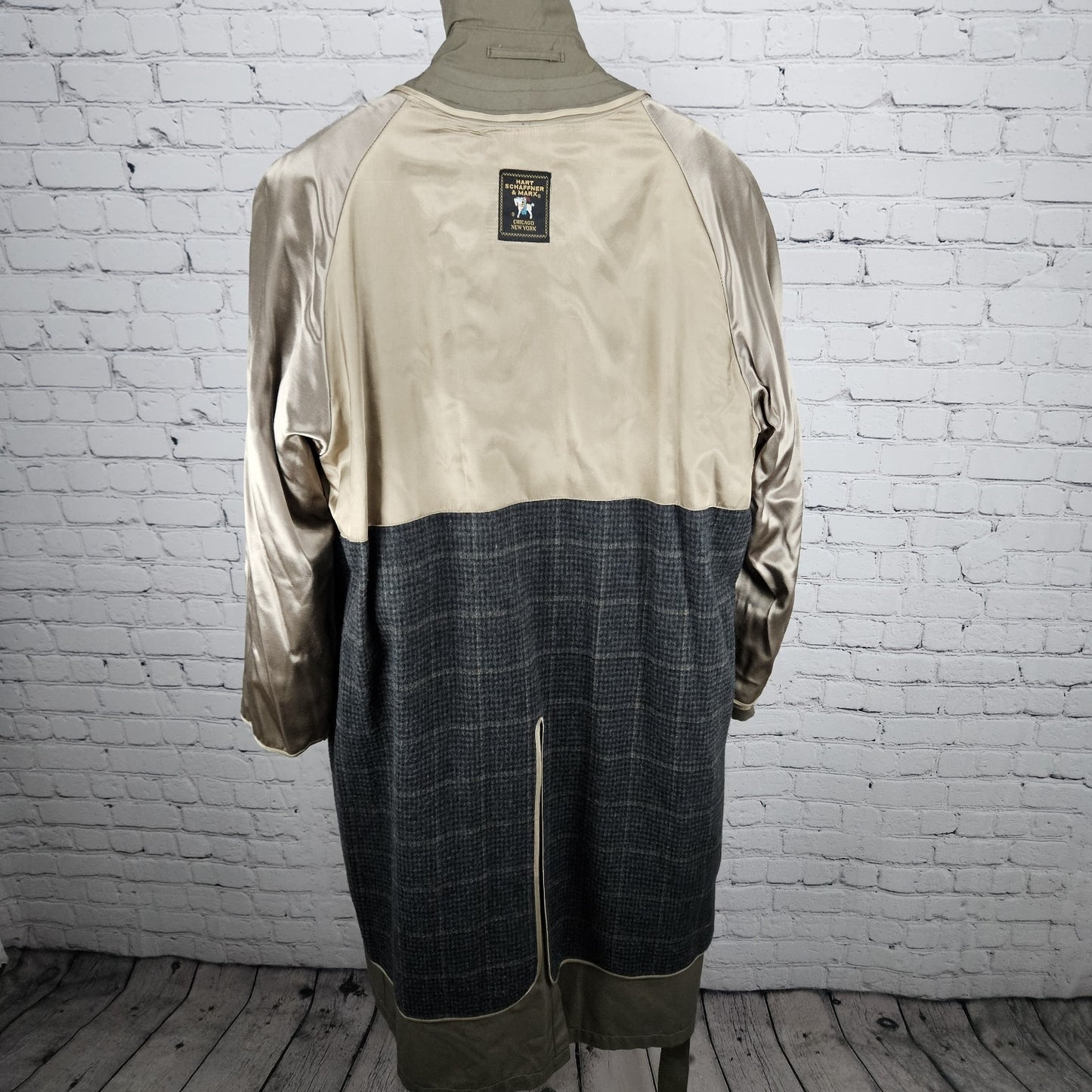 Hart Schaffner Marx Brown Belted Removable Wool Blend Liner Trench Coat 44L