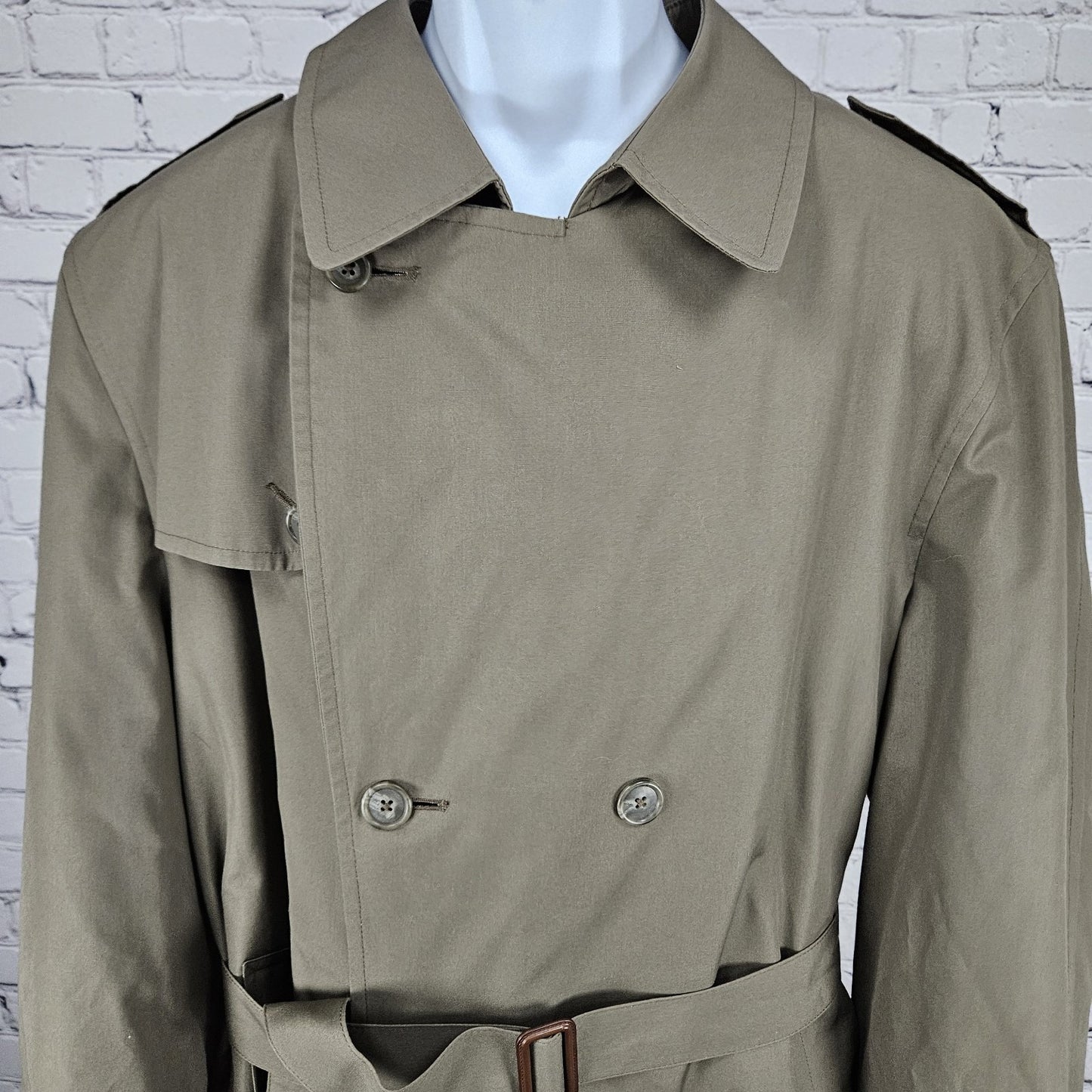 Hart Schaffner Marx Brown Belted Removable Wool Blend Liner Trench Coat 44L