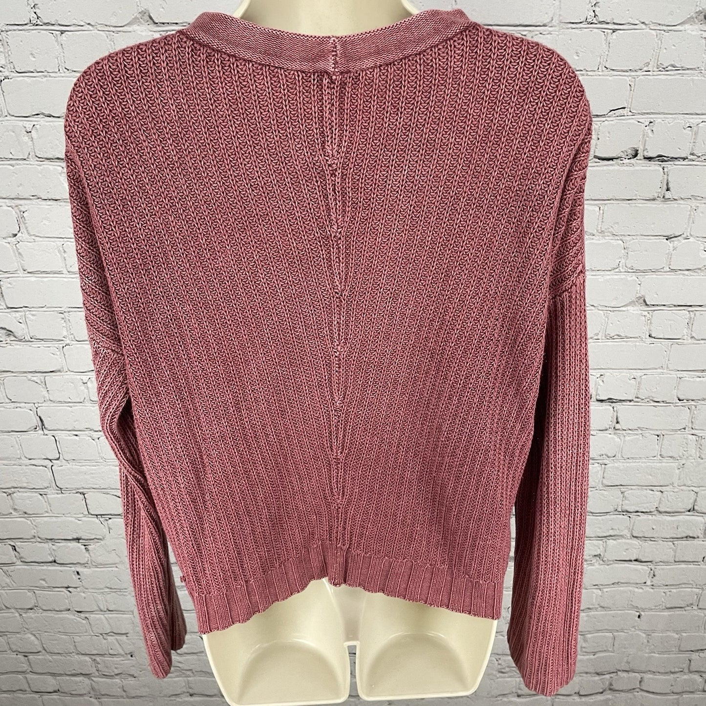 Rails Muted Pink Knit Boxy Drop Shoulder Lightweight Sweater Size Small S