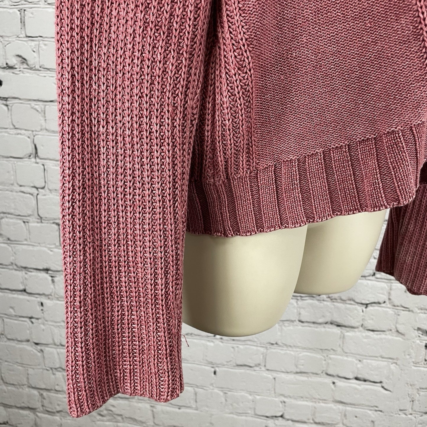 Rails Muted Pink Knit Boxy Drop Shoulder Lightweight Sweater Size Small S