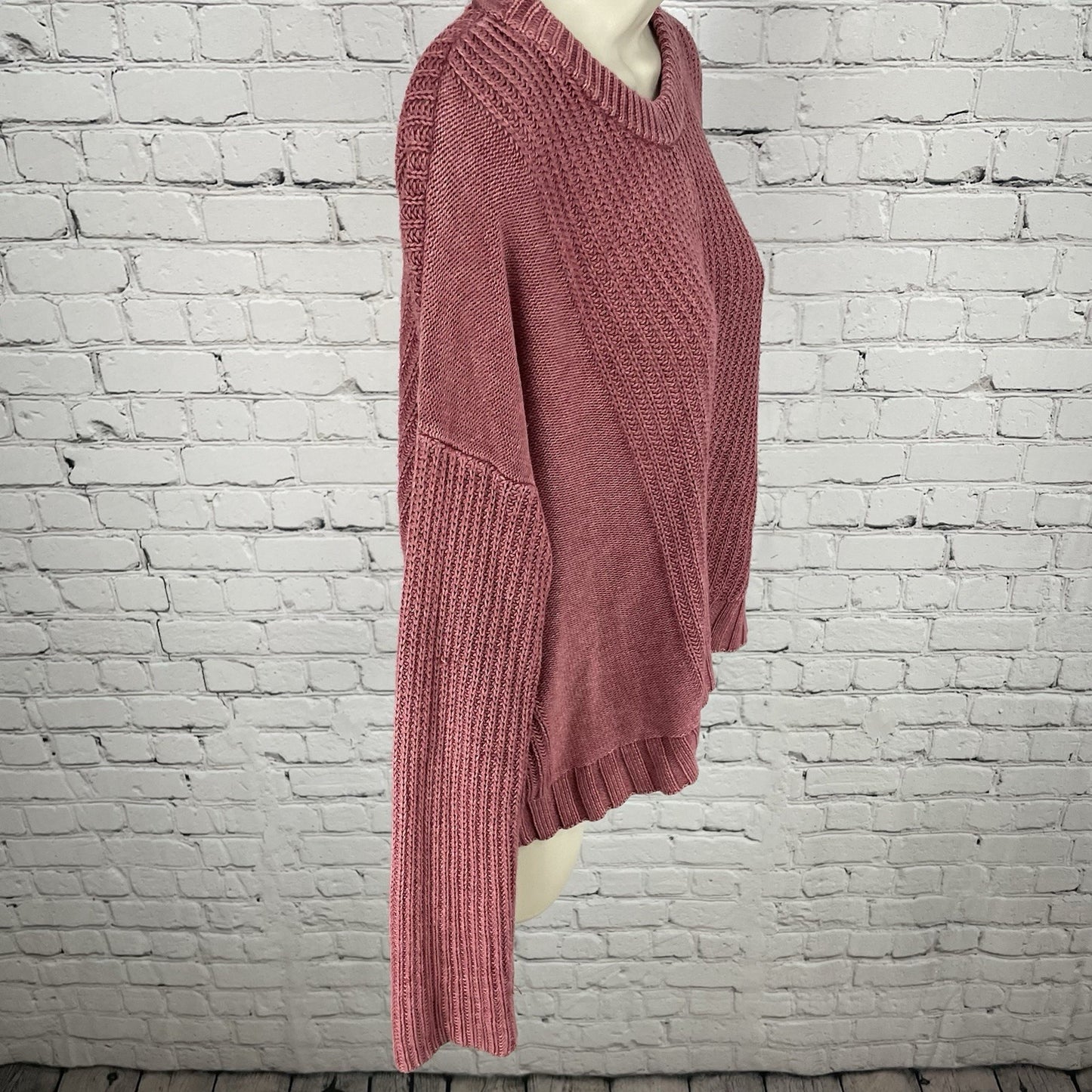 Rails Muted Pink Knit Boxy Drop Shoulder Lightweight Sweater Size Small S