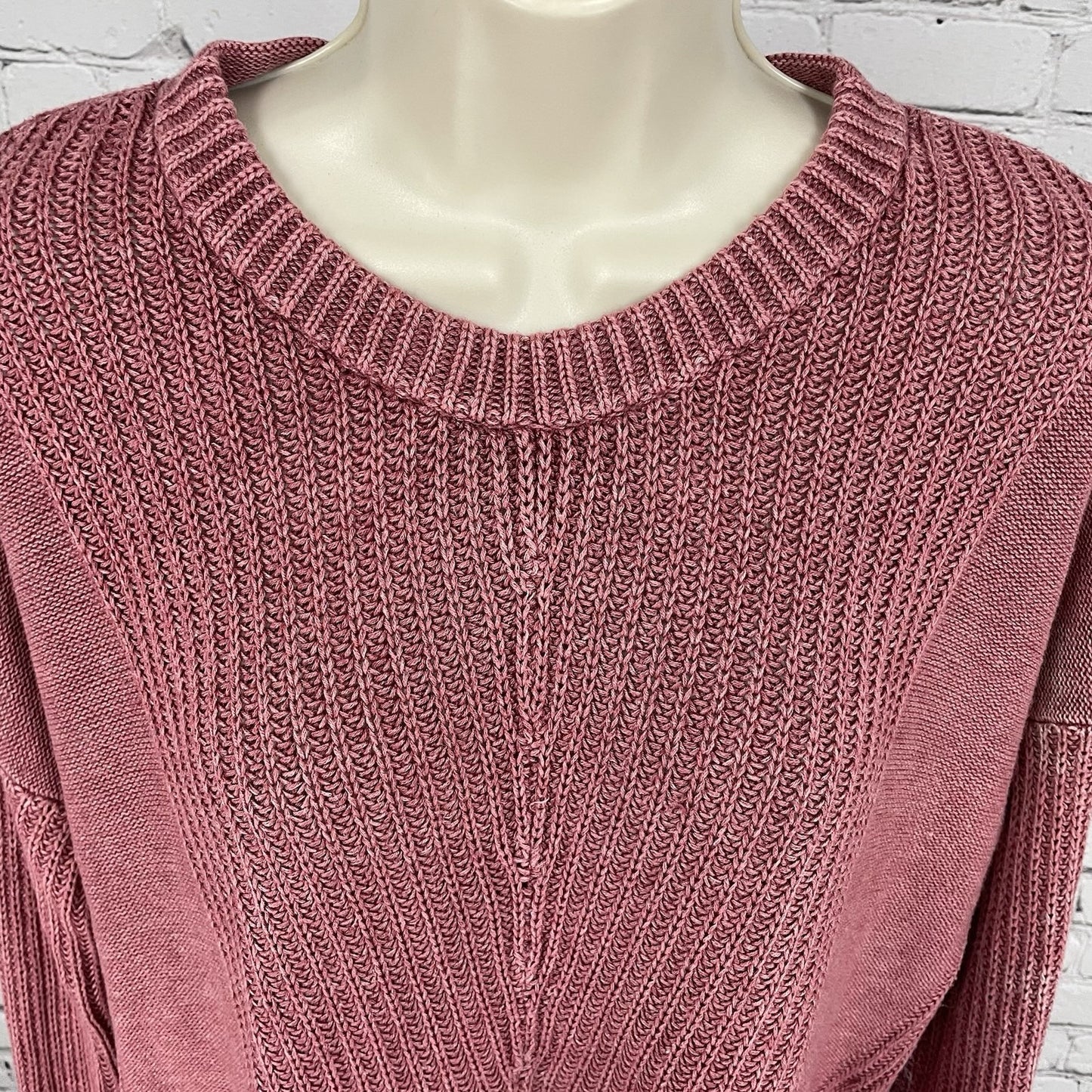 Rails Muted Pink Knit Boxy Drop Shoulder Lightweight Sweater Size Small S