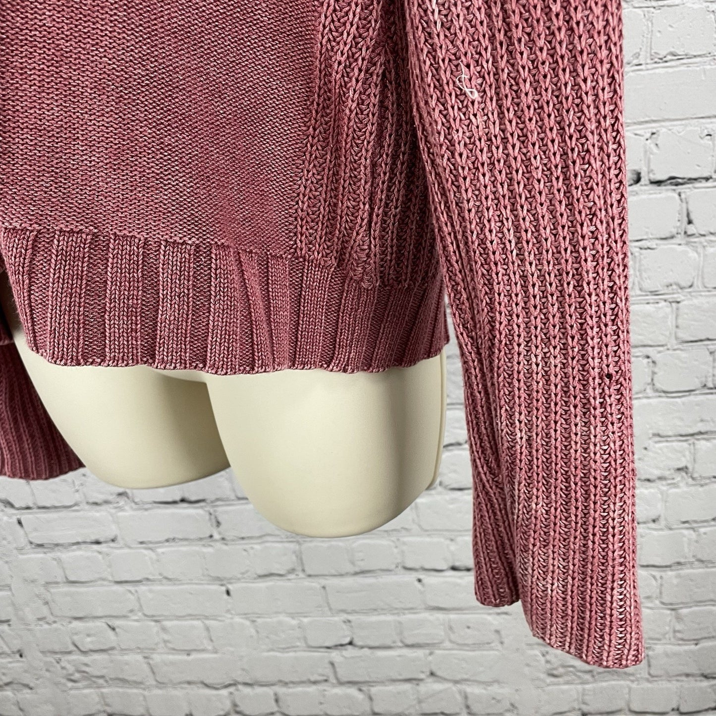 Rails Muted Pink Knit Boxy Drop Shoulder Lightweight Sweater Size Small S