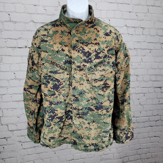 U.S. Marines Digital Camo Uniform Buttoned Long Sleeve Shirt Size Medium M