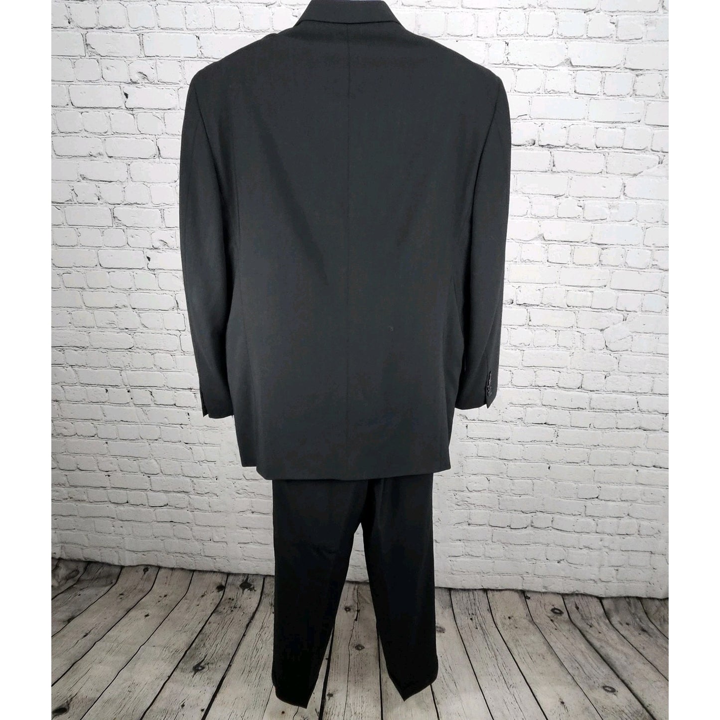 Joseph Abboud Nordstrom Black Wool Blend Full Suit 2 Piece 3 Button US 40R 32x31
