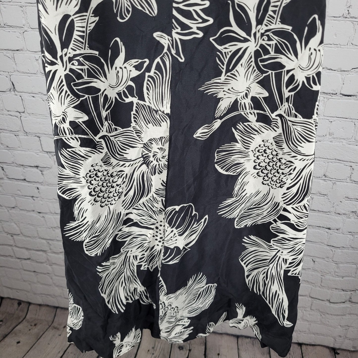 Maeve Anthropologie Black 100% Silk Floral Lightweight Sleeveless Dress Size XSP