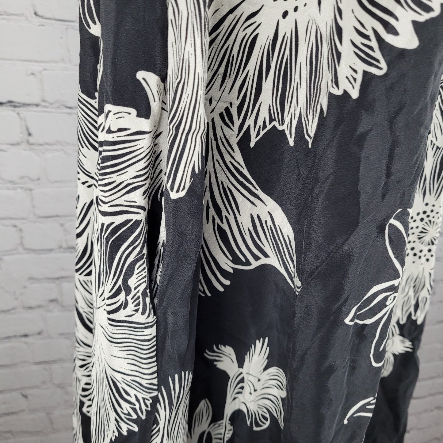 Maeve Anthropologie Black 100% Silk Floral Lightweight Sleeveless Dress Size XSP