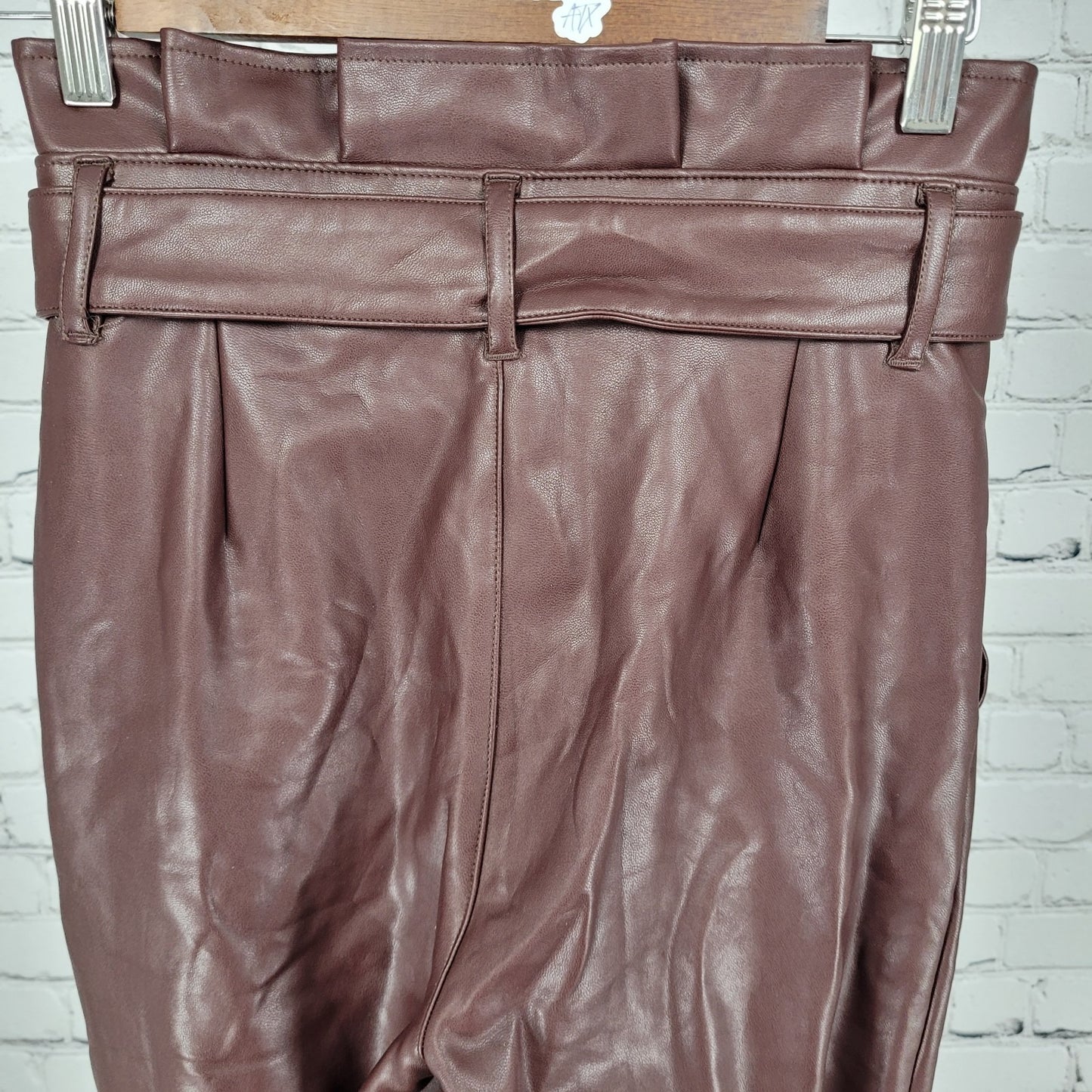 Abercrombie & Fitch Brown Faux Leather Stretch Paperbag Pants Size XS (24x26)