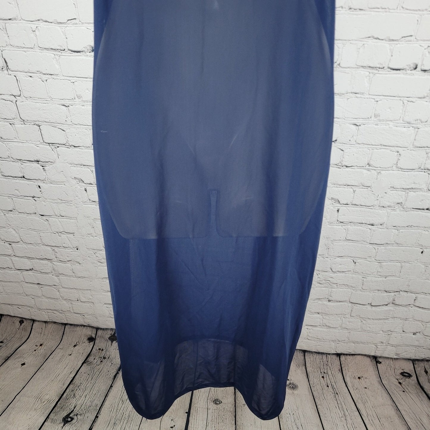 Adidas Navy Mesh Sheer Stretch Midi Tank Slip Dress Athleisure Sporty Medium M