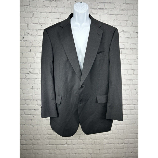 Jos A Bank Dark Gray Wool Single Vented 2 Button Sport Coat Suit Jacket Size 46L