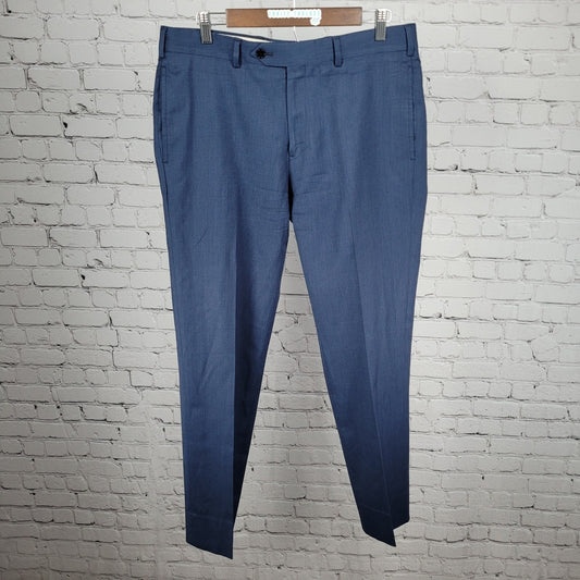 Brooks Brothers Navy Wool Stretch Regent Fit Flat Front Dress Pants 35x30