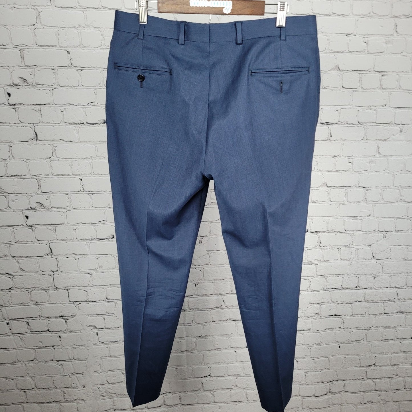 Brooks Brothers Navy Wool Stretch Regent Fit Flat Front Dress Pants 35x30