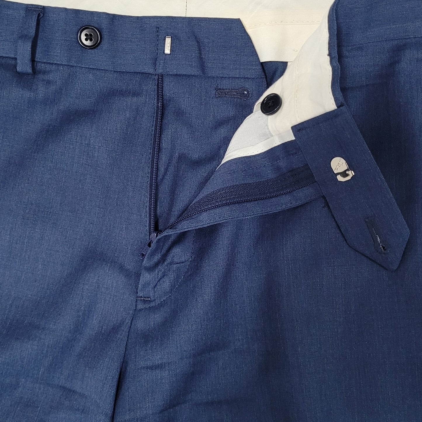 Brooks Brothers Navy Wool Stretch Regent Fit Flat Front Dress Pants 35x30