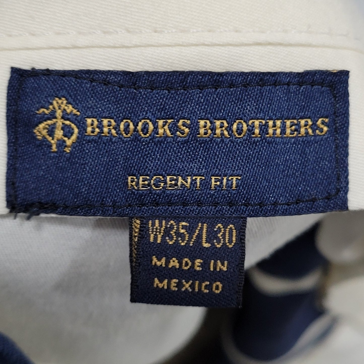 Brooks Brothers Navy Wool Stretch Regent Fit Flat Front Dress Pants 35x30