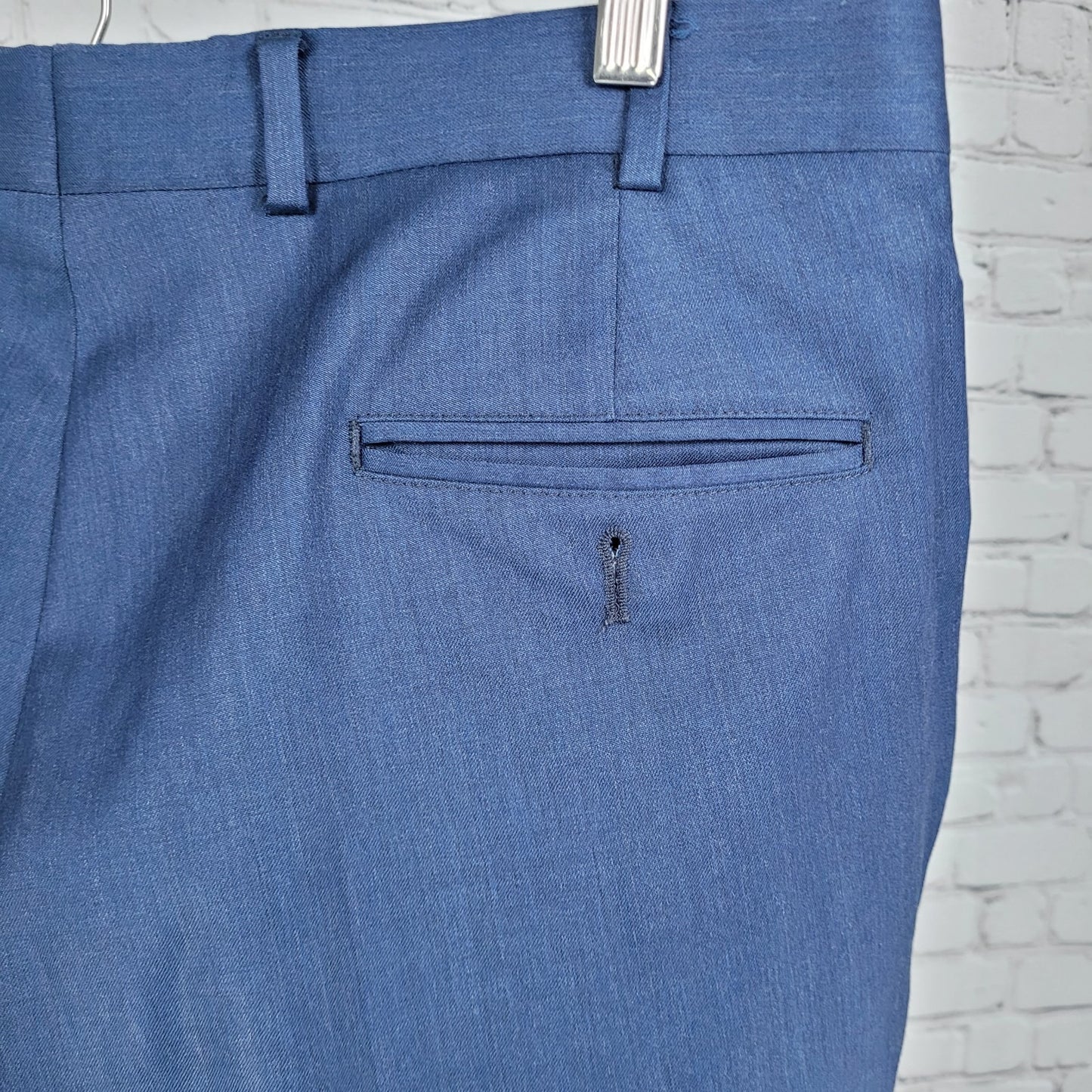 Brooks Brothers Navy Wool Stretch Regent Fit Flat Front Dress Pants 35x30