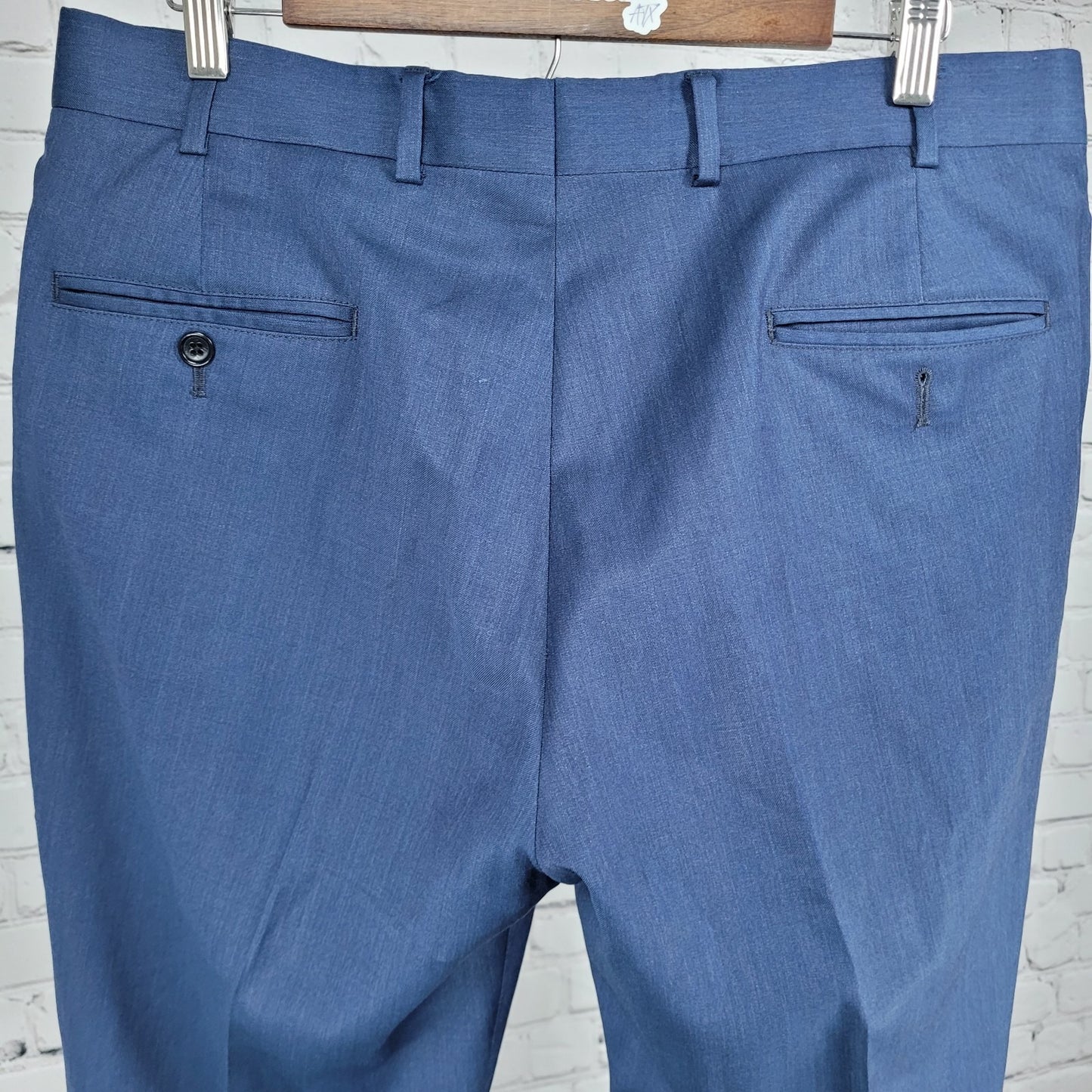 Brooks Brothers Navy Wool Stretch Regent Fit Flat Front Dress Pants 35x30