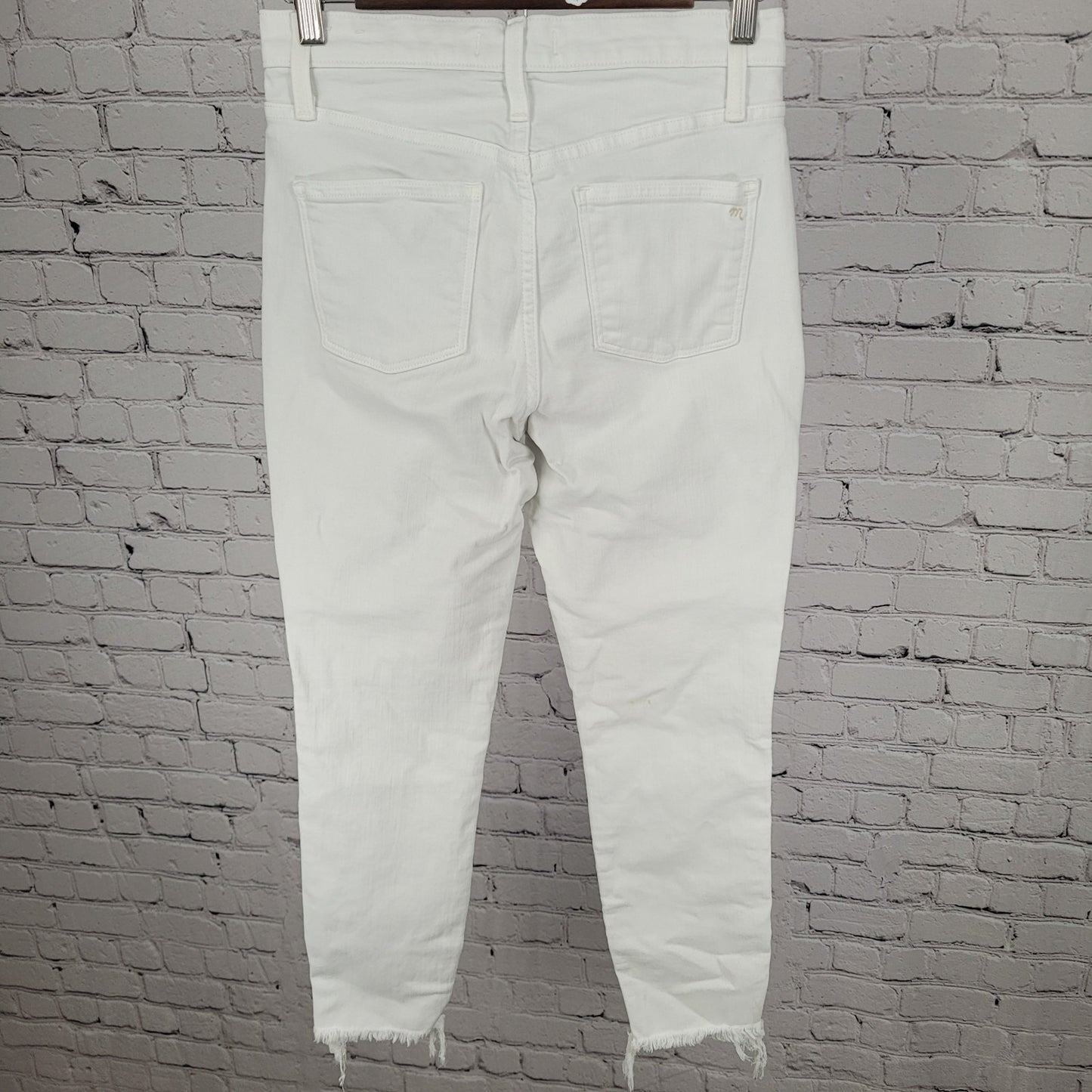 Madewell White Denim 10" High Rise Skinny Crop Stretch Jeans Size 27 (27x26)