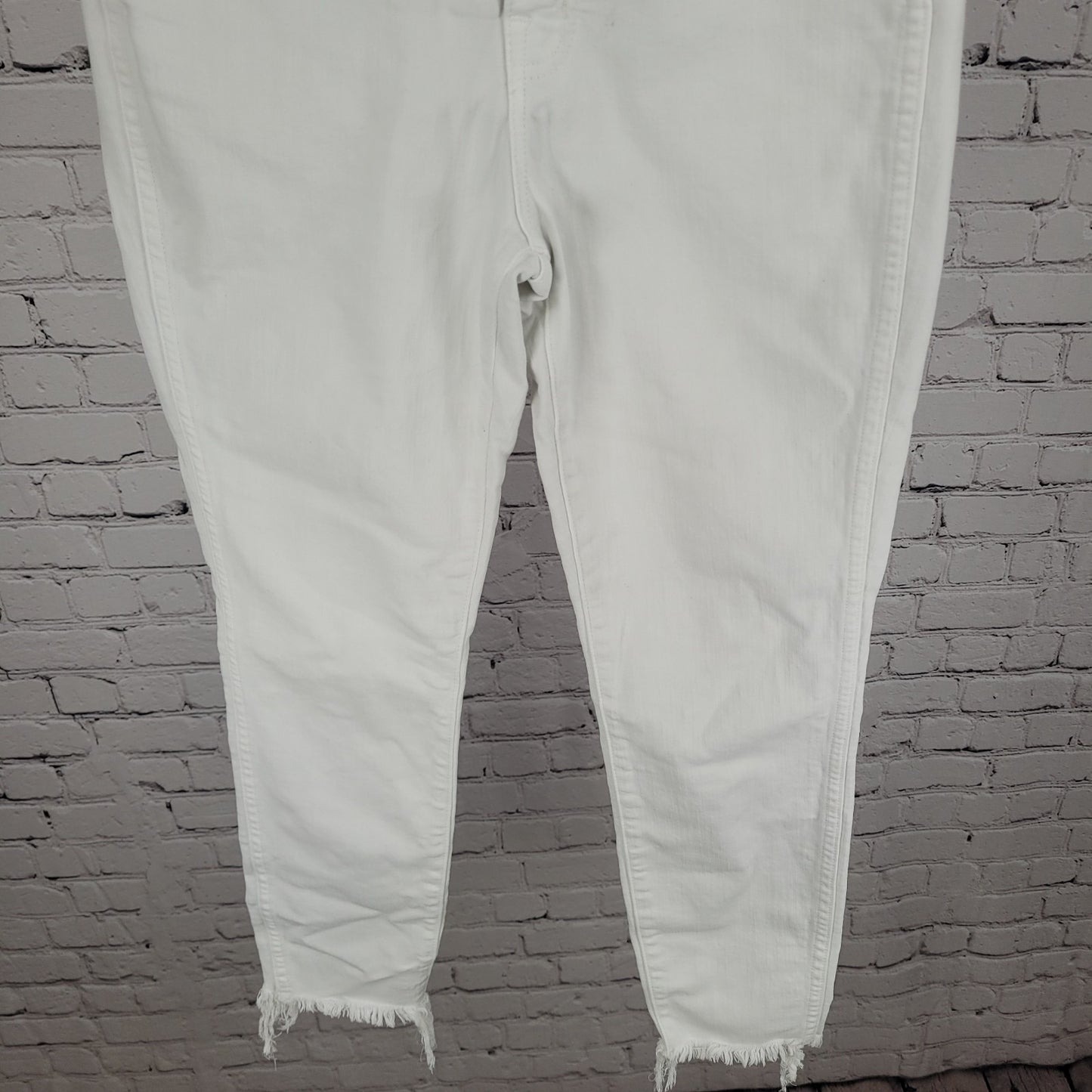 Madewell White Denim 10" High Rise Skinny Crop Stretch Jeans Size 27 (27x26)