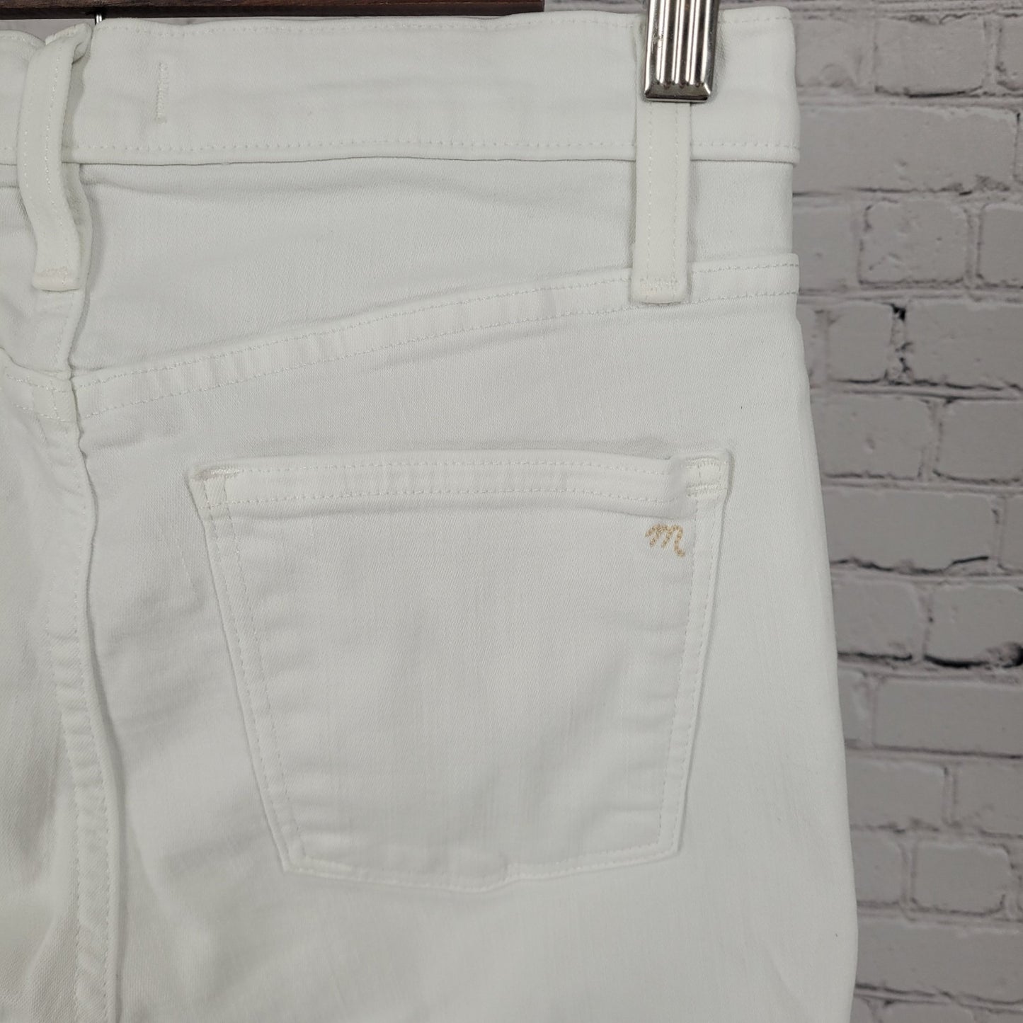 Madewell White Denim 10" High Rise Skinny Crop Stretch Jeans Size 27 (27x26)
