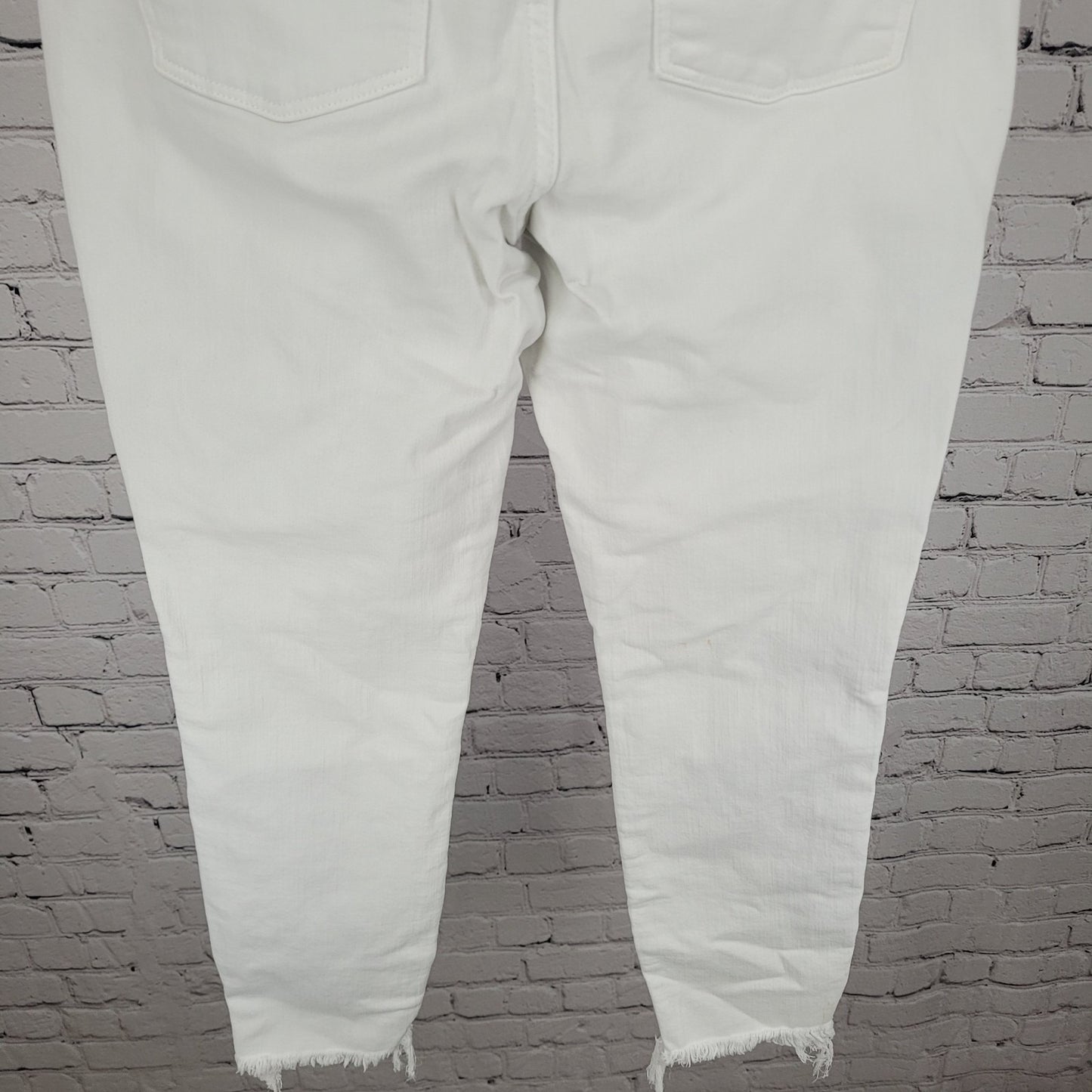 Madewell White Denim 10" High Rise Skinny Crop Stretch Jeans Size 27 (27x26)
