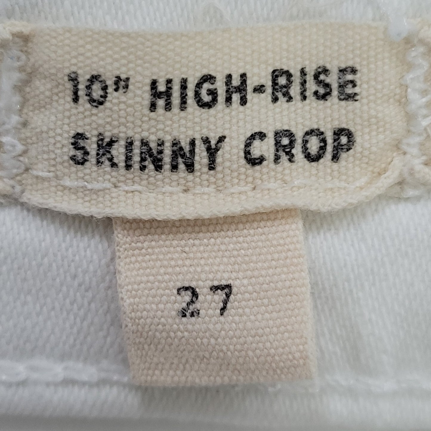 Madewell White Denim 10" High Rise Skinny Crop Stretch Jeans Size 27 (27x26)