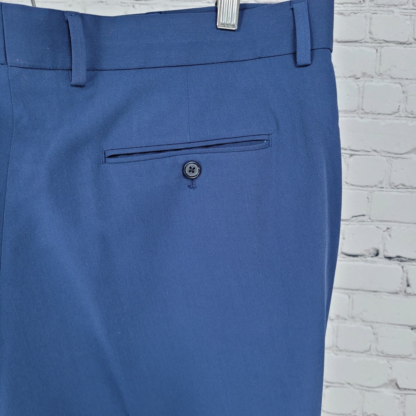 Nautica Navy Flat Front Straight Leg Slash Pockets Stretch Dress Pants 38x32