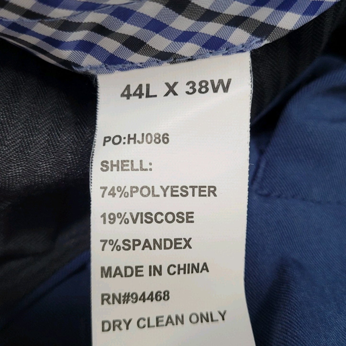 Nautica Navy Flat Front Straight Leg Slash Pockets Stretch Dress Pants 38x32