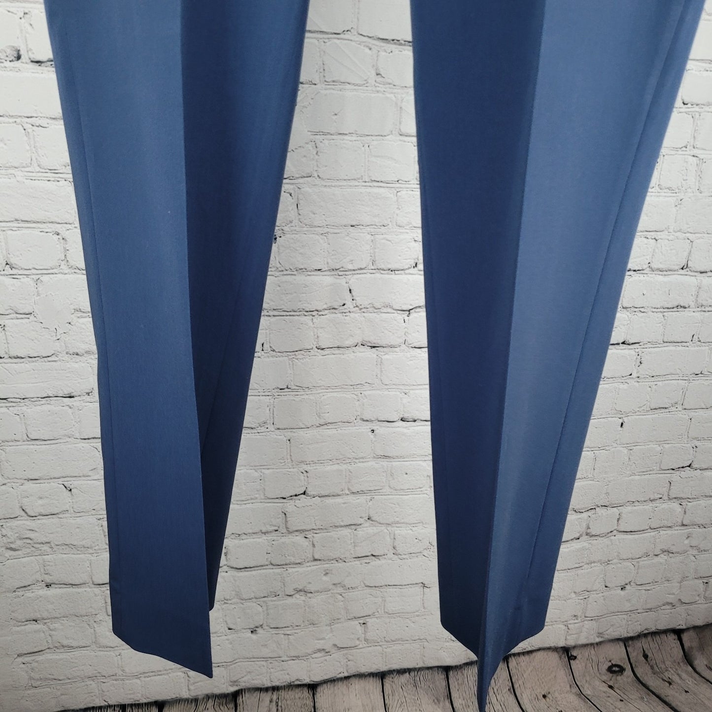 Nautica Navy Flat Front Straight Leg Slash Pockets Stretch Dress Pants 38x32