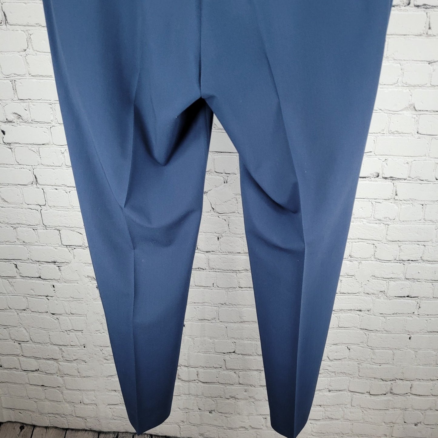 Nautica Navy Flat Front Straight Leg Slash Pockets Stretch Dress Pants 38x32