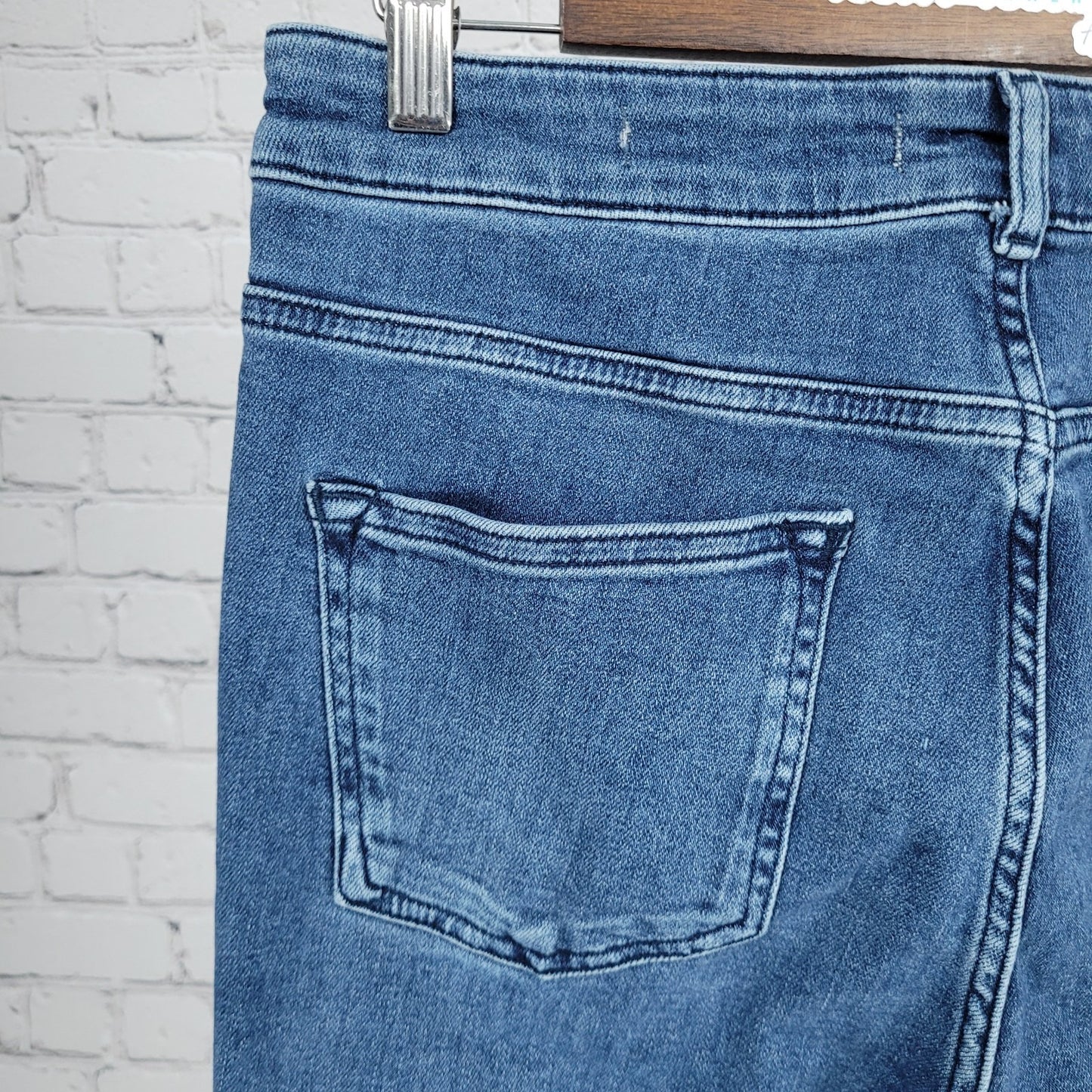 Pilcro & The Letterpress Blue High Rise Bootcut Button Leg Jeans 29 (29x32)