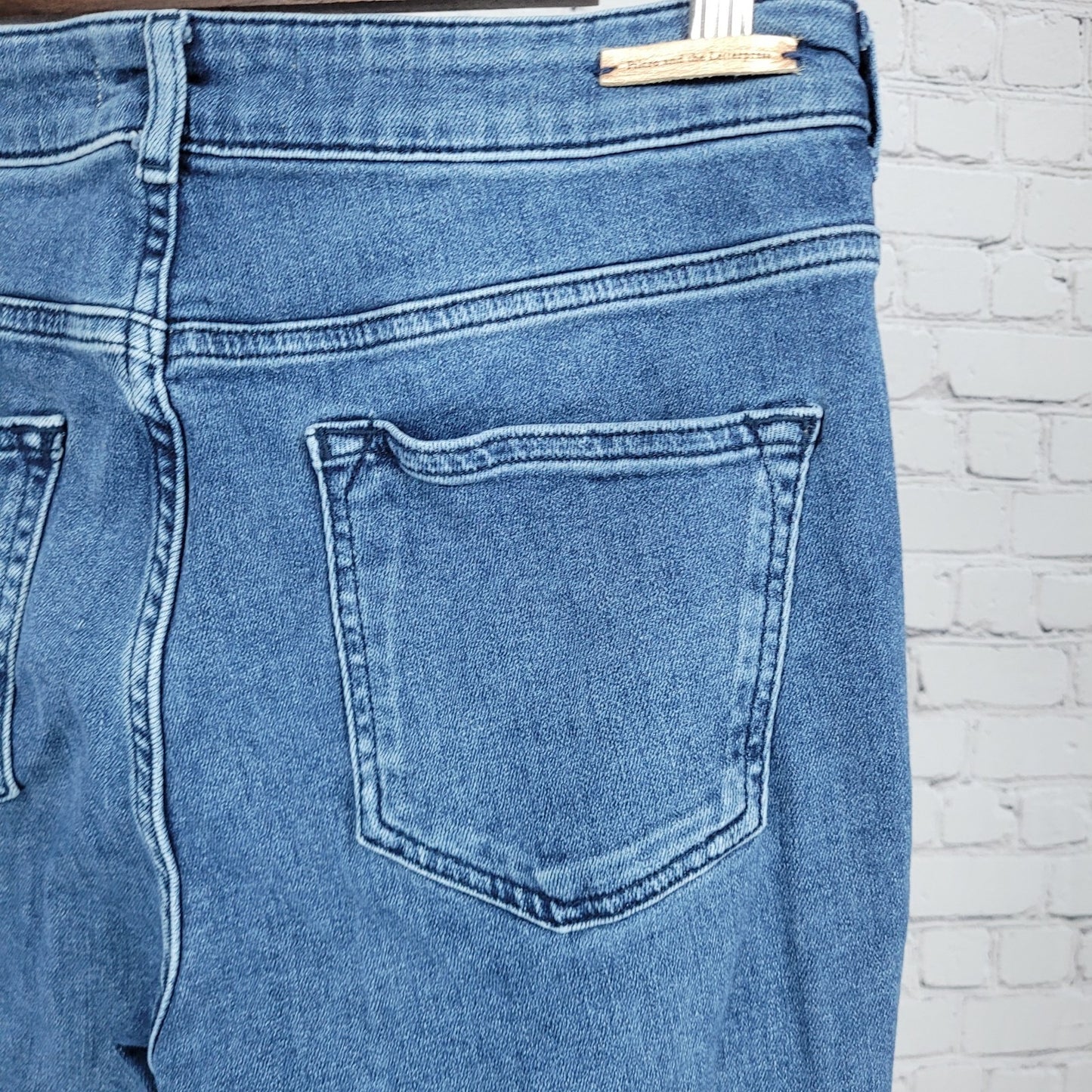 Pilcro & The Letterpress Blue High Rise Bootcut Button Leg Jeans 29 (29x32)