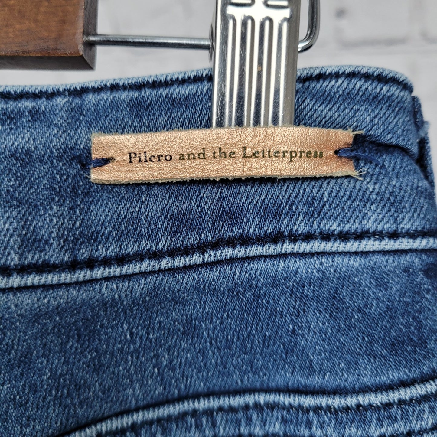 Pilcro & The Letterpress Blue High Rise Bootcut Button Leg Jeans 29 (29x32)