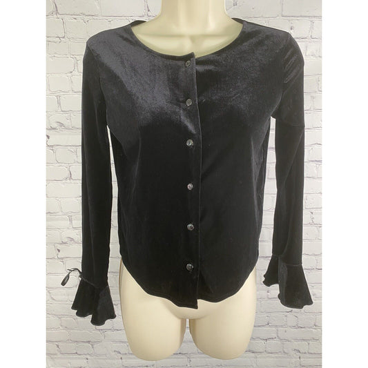 Circo Black Kids Flutter Sleeve Button Up Sweater Cardigan L 10/12