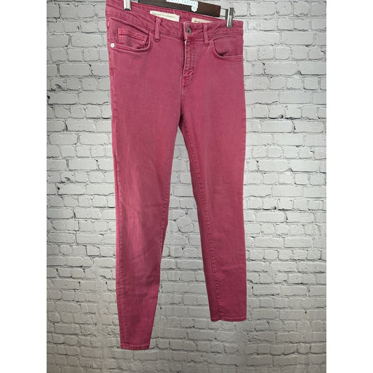 Anthropologie Pilcro And The Letterpress Pink Mid Rise Skinny Jeans Size 29