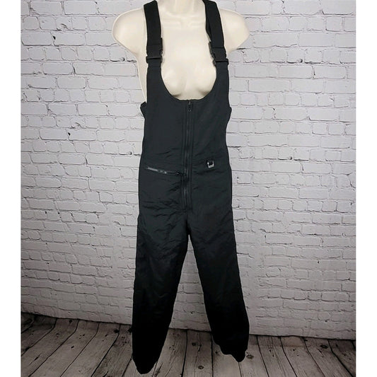 Lift Seven Black Padded Lined Front Zip Adjustable Tapered Snow Ski Bib Pants 8
