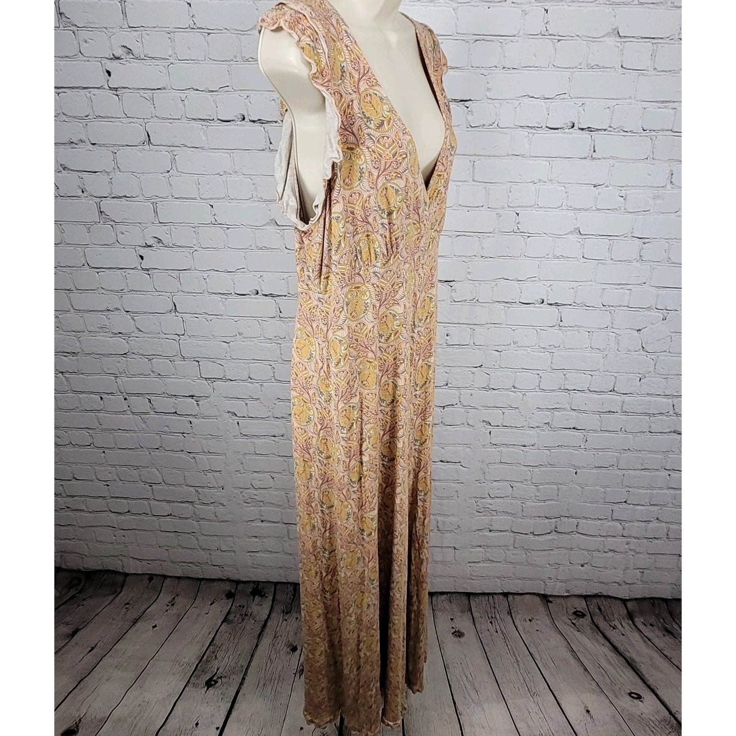 Anthropologie Multicolor Print Boho Stretch Short Sleeve Jumpsuit Jumper Medium