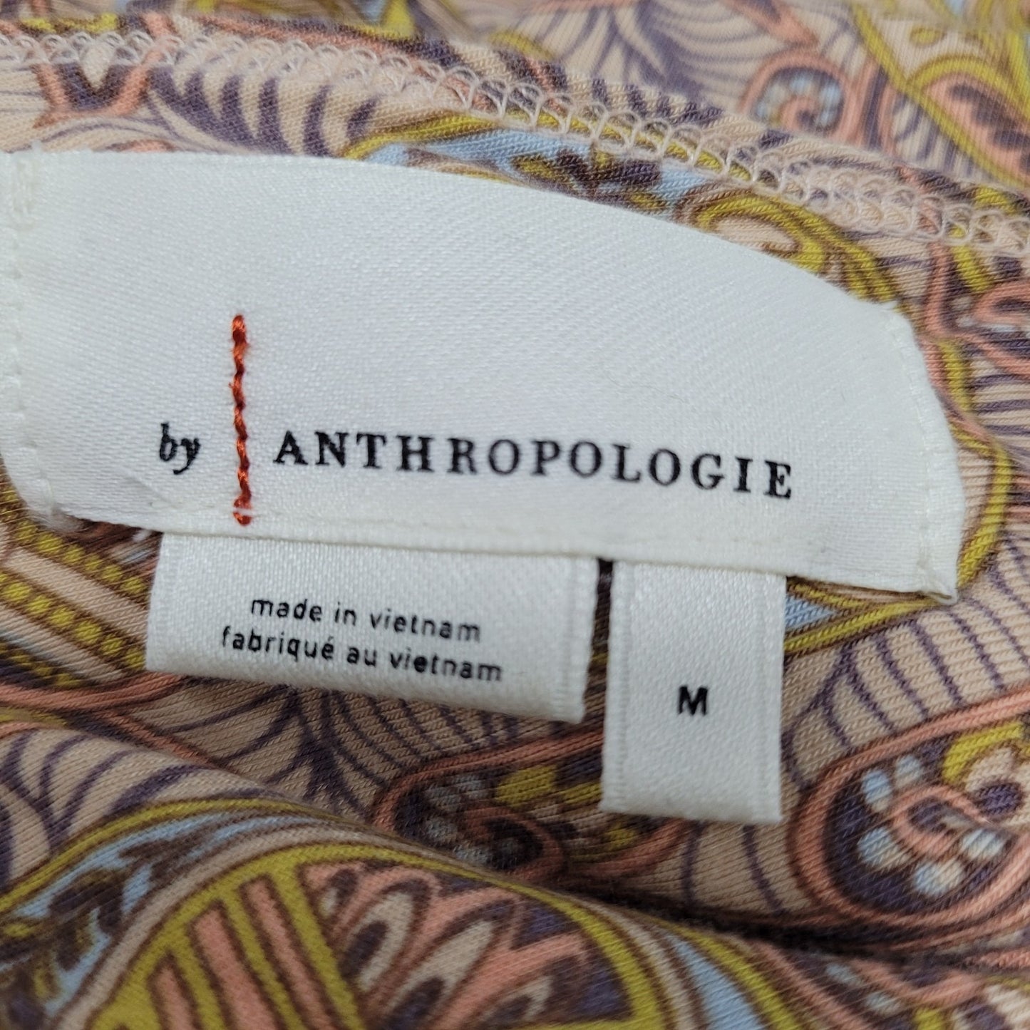 Anthropologie Multicolor Print Boho Stretch Short Sleeve Jumpsuit Jumper Medium