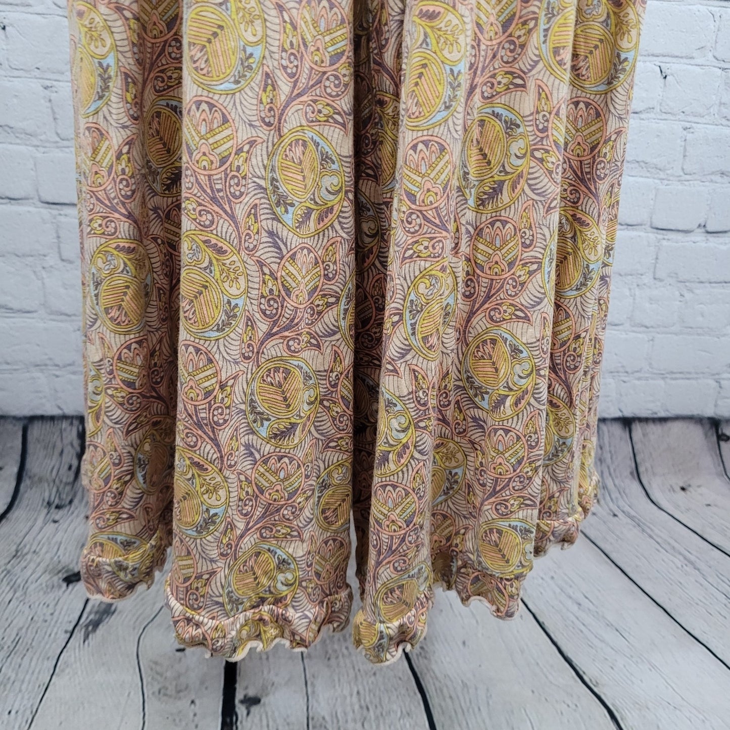 Anthropologie Multicolor Print Boho Stretch Short Sleeve Jumpsuit Jumper Medium