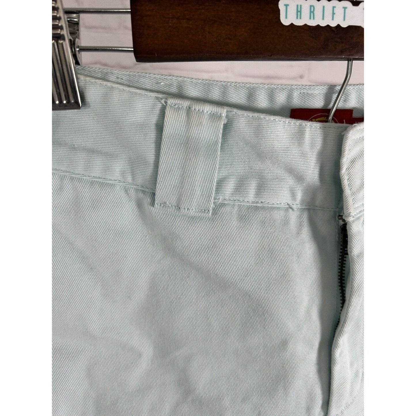 Dickies Sky Blue Mid Rise Distressed Frayed Edges Denim Jean Shorts (26 x 2)